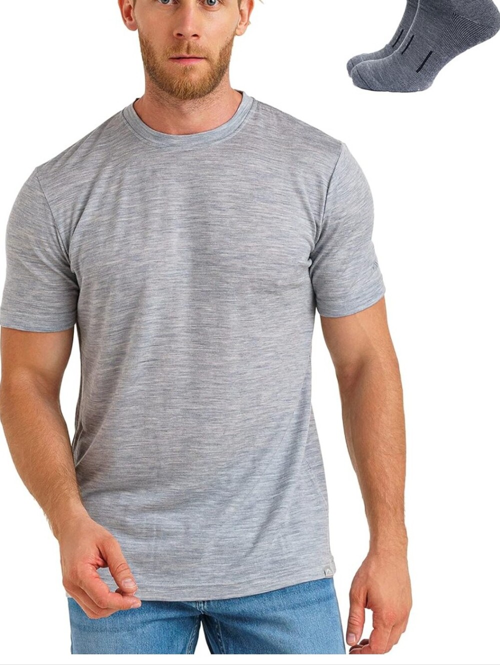 Men's Gray Crew Neck Tshirt - Lightweight Everyday Tee